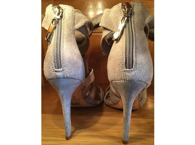 Autre Marque Sandali SHUTZ Grigio in Pelle di Cervo 10 cm - vista 3