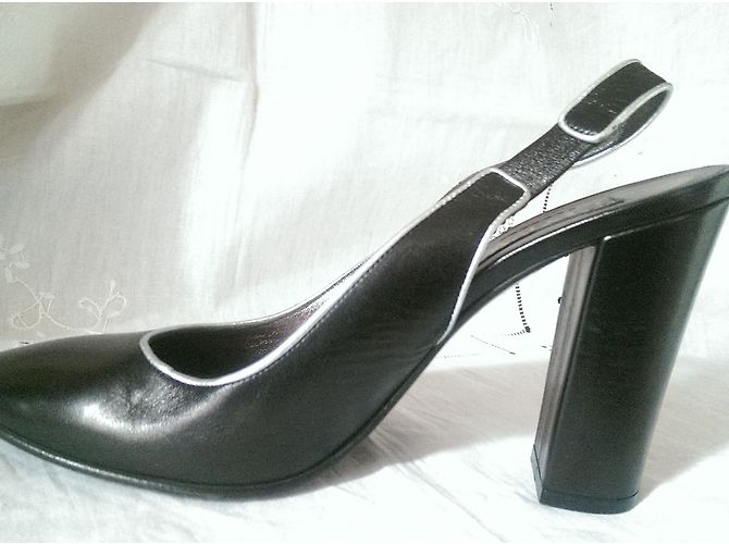 Décolleté Loewe in pelle nera e argento 38 Nero - vista 4