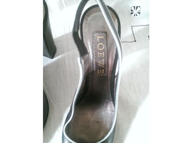 Décolleté Loewe in pelle nera e argento 38 Nero - vista 7