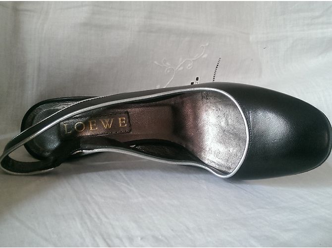 Décolleté Loewe in pelle nera e argento 38 Nero - vista 8
