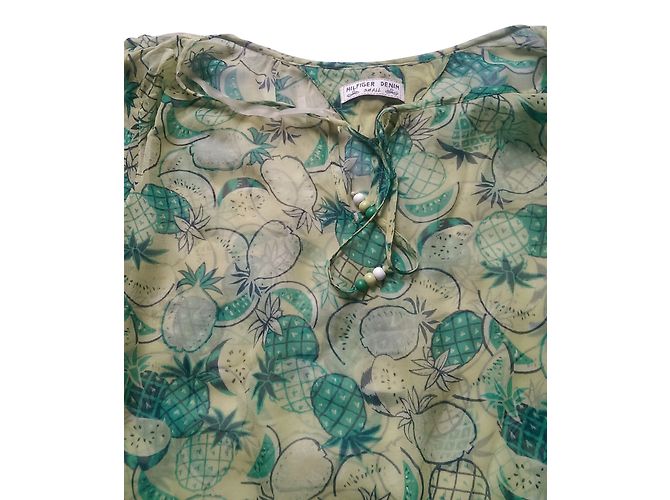 Túnica Tommy Hilfiger de seda verde estampada Multicolor - vista 2