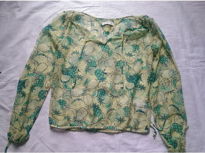 Túnica Tommy Hilfiger de seda verde estampada Multicolor - vista 3