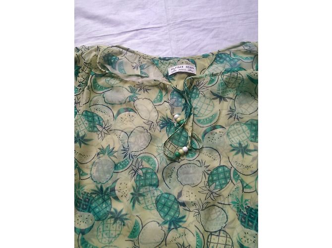 Túnica Tommy Hilfiger de seda verde estampada Multicolor - vista 4