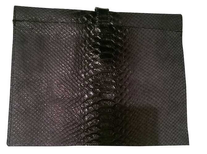 Mika Sarolea Clutch Bag Effekt Reptil Leder Dunkelgrau - Ansicht 2
