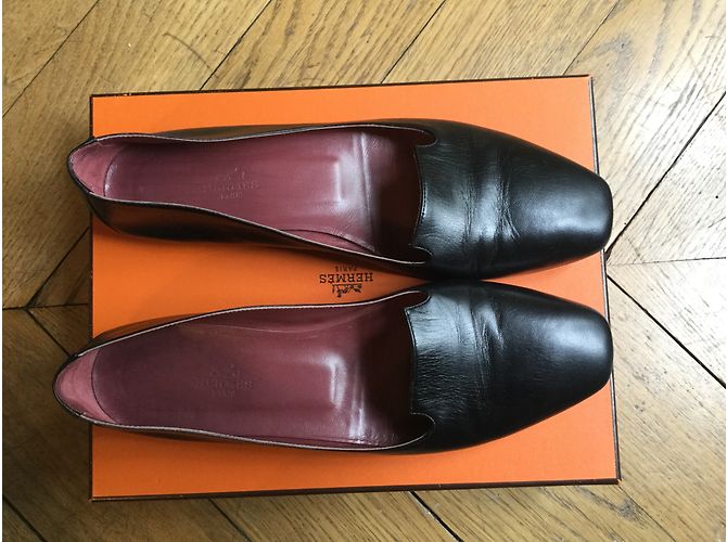 Hermès Holly weiche Lederschuhe Schwarz - Ansicht 3