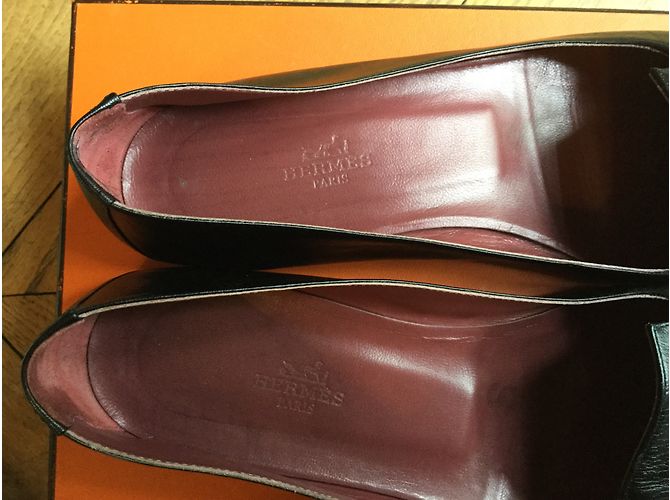 Hermès Holly weiche Lederschuhe Schwarz - Ansicht 4