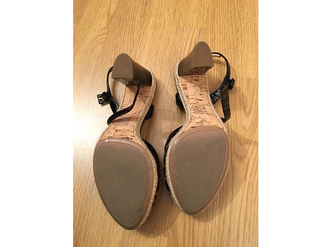 Sandali Prada in pelle neri con tacco 7cm Nero - vista 4
