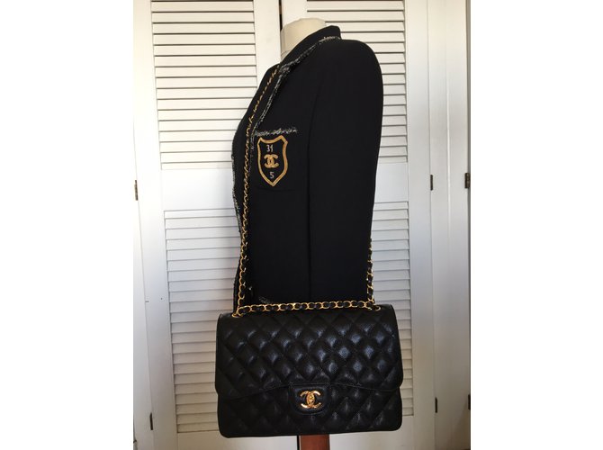 Timeless CHANEL Caviale JUMBO classico senza tempo, foderato Nero - vista 11