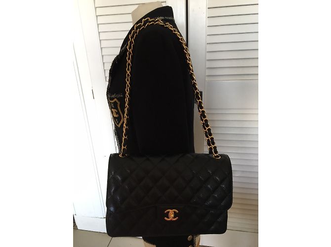 Timeless CHANEL Caviale JUMBO classico senza tempo, foderato Nero - vista 12