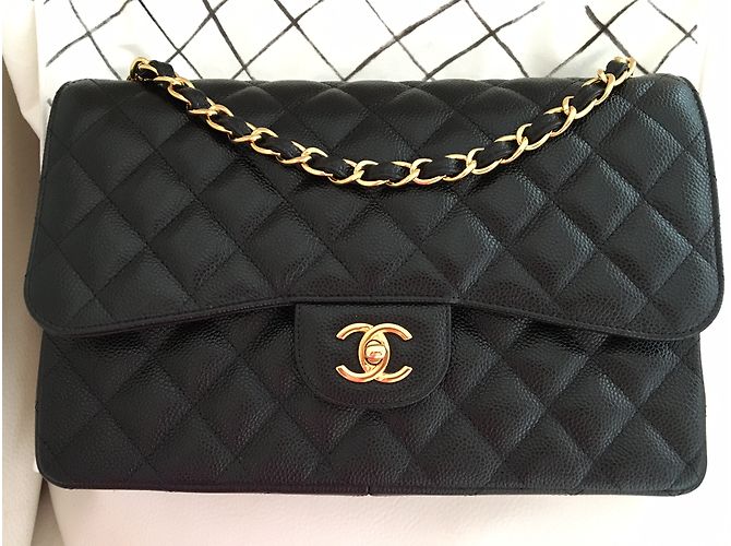 Timeless CHANEL Caviale JUMBO classico senza tempo, foderato Nero - vista 3