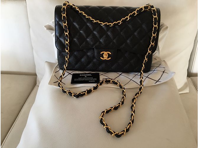 Timeless CHANEL Caviale JUMBO classico senza tempo, foderato Nero - vista 5