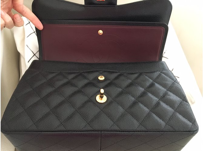 Timeless CHANEL Caviale JUMBO classico senza tempo, foderato Nero - vista 6
