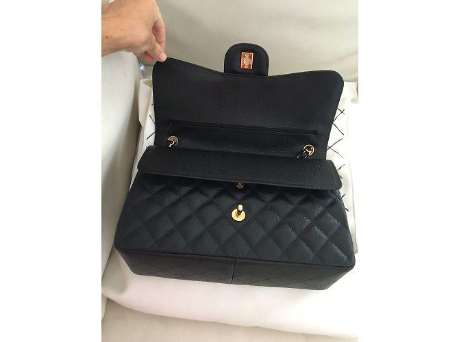 Timeless CHANEL Caviale JUMBO classico senza tempo, foderato Nero - vista 7