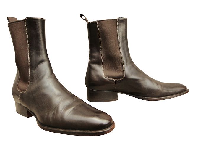 Botines Chelsea Santoni de cuero marrón oscuro - vista 2