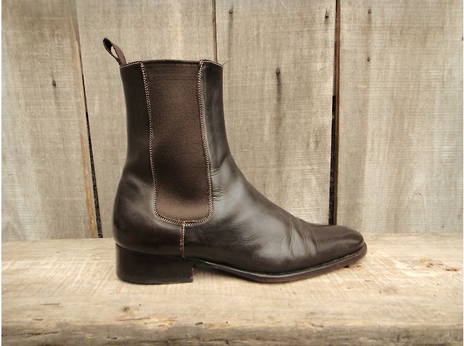 Botines Chelsea Santoni de cuero marrón oscuro - vista 3