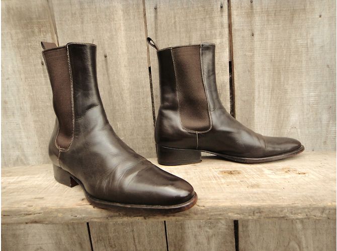 Botines Chelsea Santoni de cuero marrón oscuro - vista 4