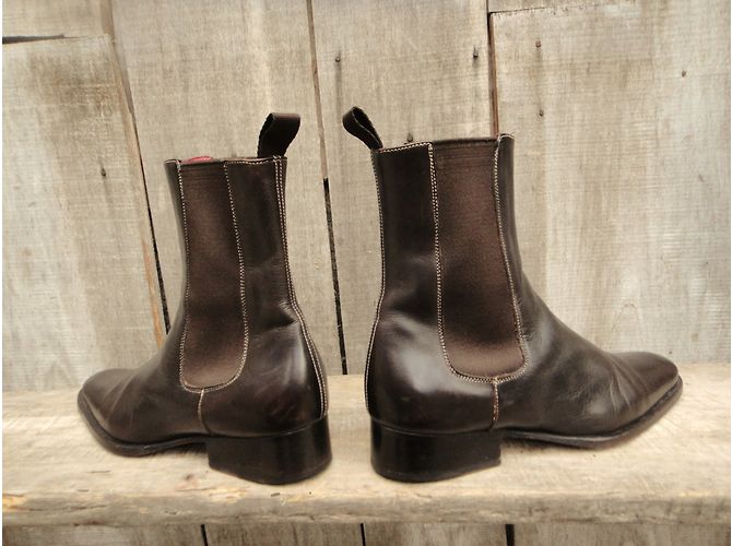 Botines Chelsea Santoni de cuero marrón oscuro - vista 6