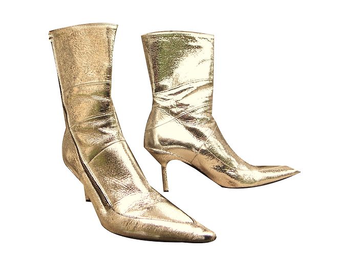 Botines Free Lance de piel plateada 37 Plata - vista 2