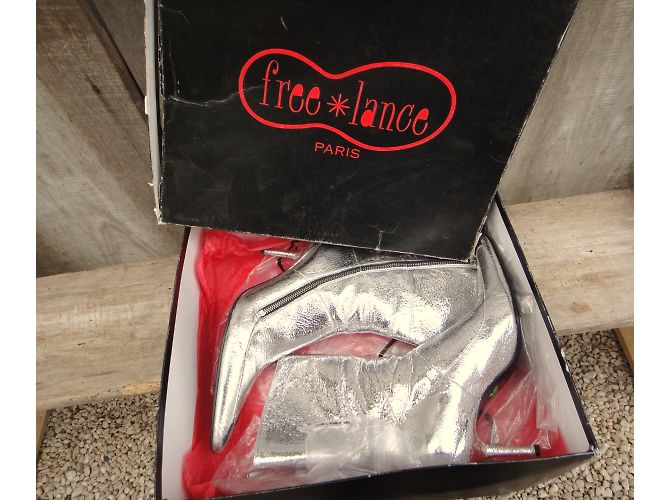 Botines Free Lance de piel plateada 37 Plata - vista 3