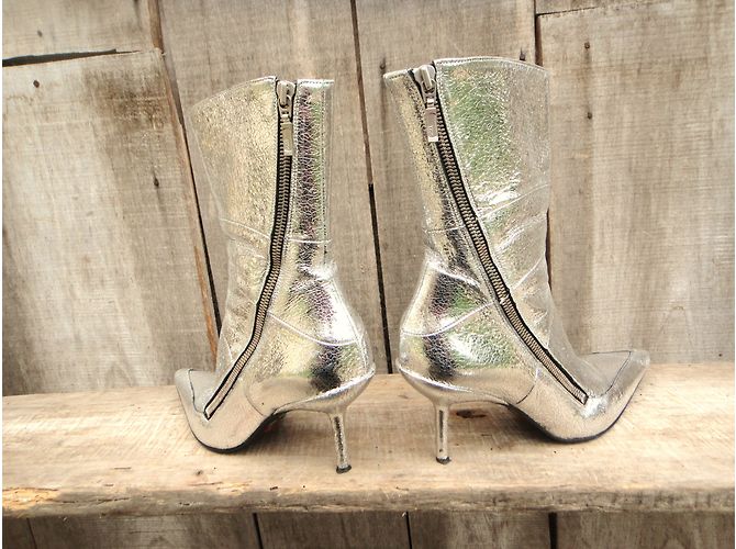 Botines Free Lance de piel plateada 37 Plata - vista 6
