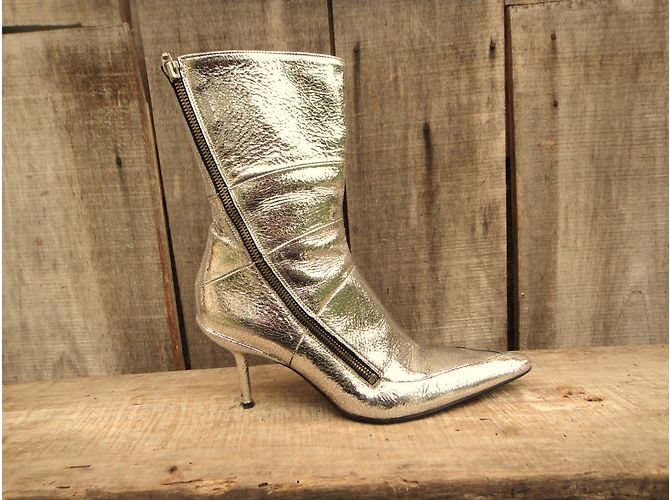 Botines Free Lance de piel plateada 37 Plata - vista 8