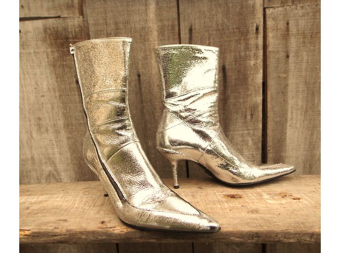 Botines Free Lance de piel plateada 37 Plata - vista 9