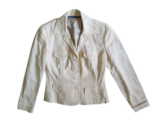 Chaqueta Ralph Lauren de lino beige - vista 2