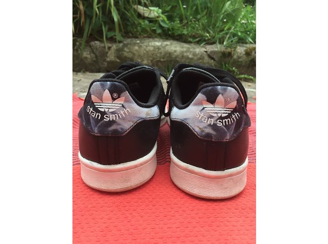 Zapatillas Adidas Stan Smith Rita Ora Negras de Cuero Negro - vista 4