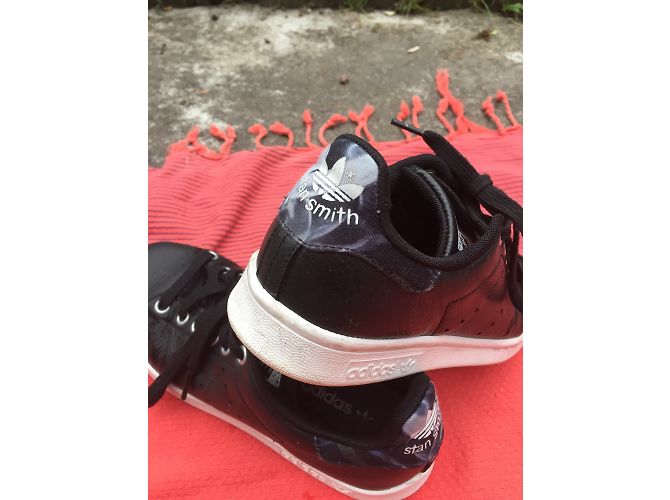 Zapatillas Adidas Stan Smith Rita Ora Negras de Cuero Negro - vista 8