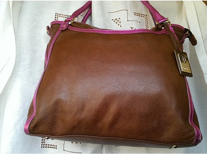 Borsa a mano Emanuel Ungaro in pelle marrone e rosa - vista 11