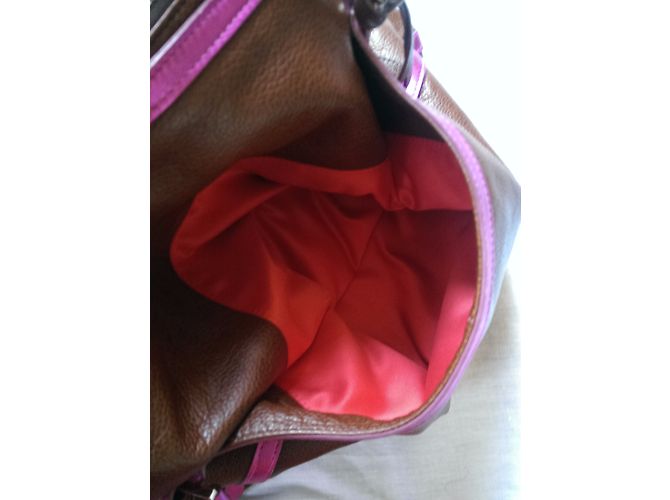 Borsa a mano Emanuel Ungaro in pelle marrone e rosa - vista 16