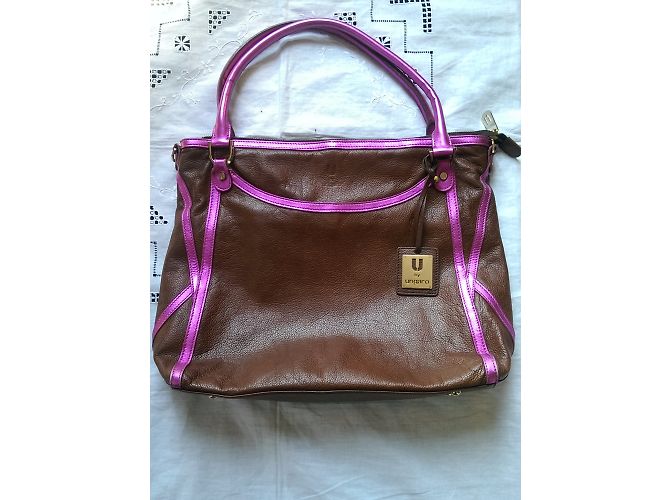 Borsa a mano Emanuel Ungaro in pelle marrone e rosa - vista 4