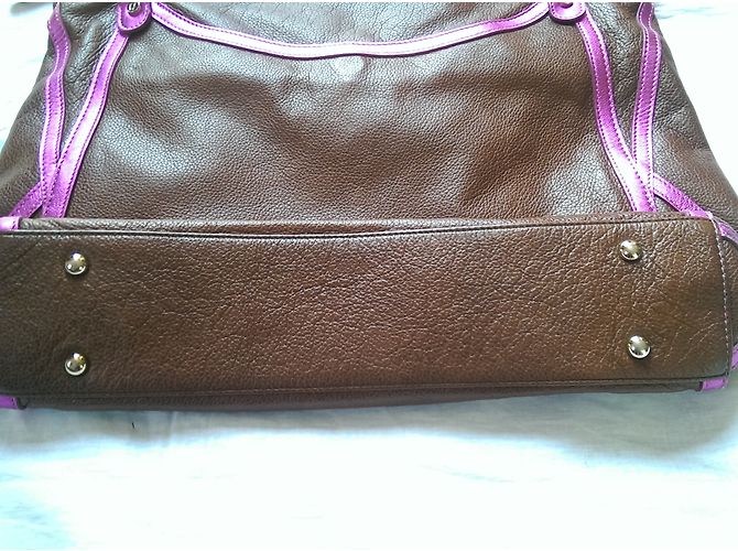 Borsa a mano Emanuel Ungaro in pelle marrone e rosa - vista 7