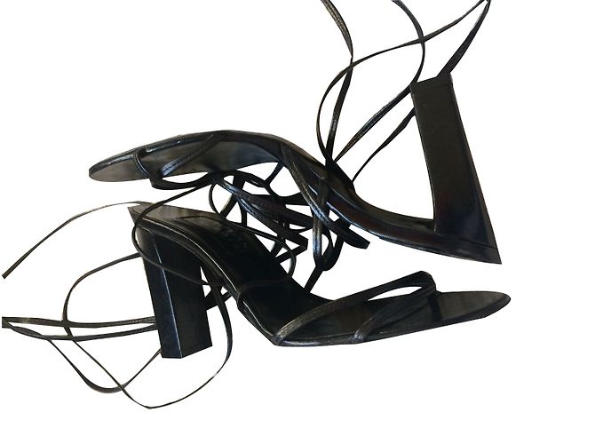 Sandali Christian Lacroix in pelle nera Nero - vista 2