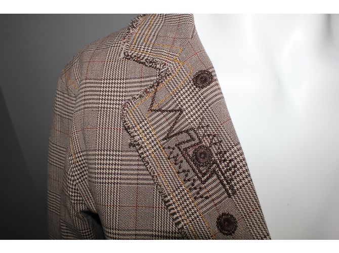 Chaqueta Gerard Darel Marrón de Algodón con Flores Bordadas Castaño - vista 6