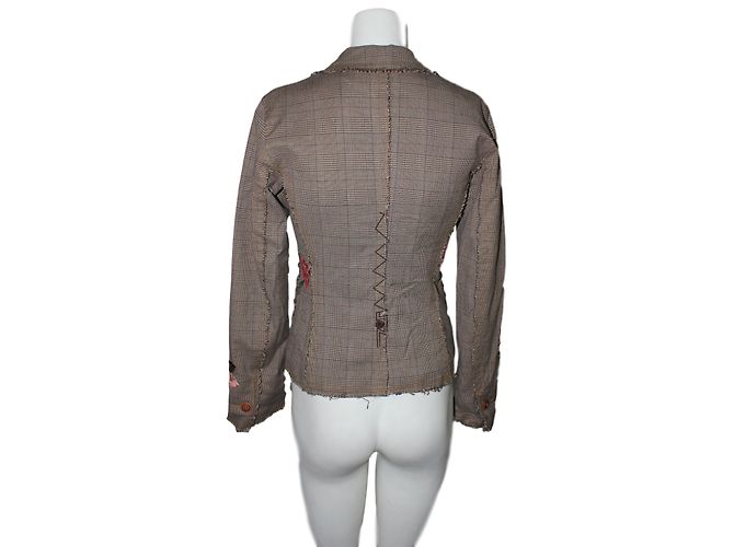 Chaqueta Gerard Darel Marrón de Algodón con Flores Bordadas Castaño - vista 2