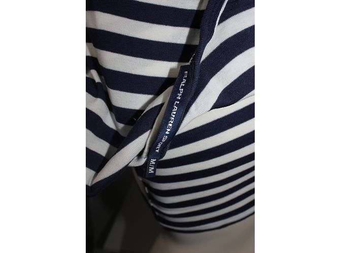 Top a rayas Ralph Lauren Sport blanco y azul algodón M - vista 5
