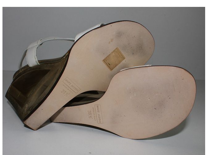 Sandali Jazz Marc Jacobs in pelle bianca e oro Bianco D'oro - vista 7