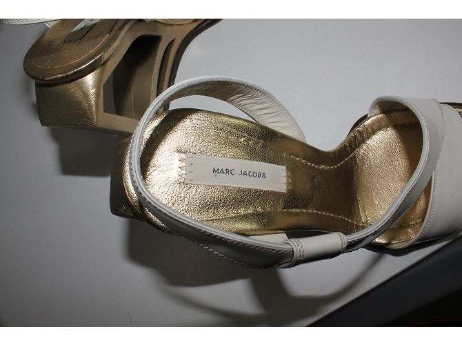 Sandali Jazz Marc Jacobs in pelle bianca e oro Bianco D'oro - vista 4