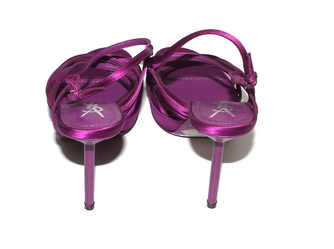 Sandali Yves Saint Laurent Fucsia in tessuto - vista 6