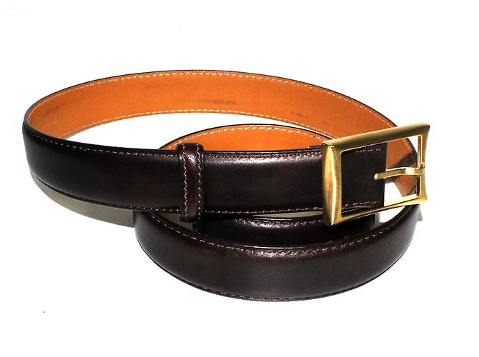 Cinto Berluti de couro marrom com fivela dourada 105 cm - vista 2
