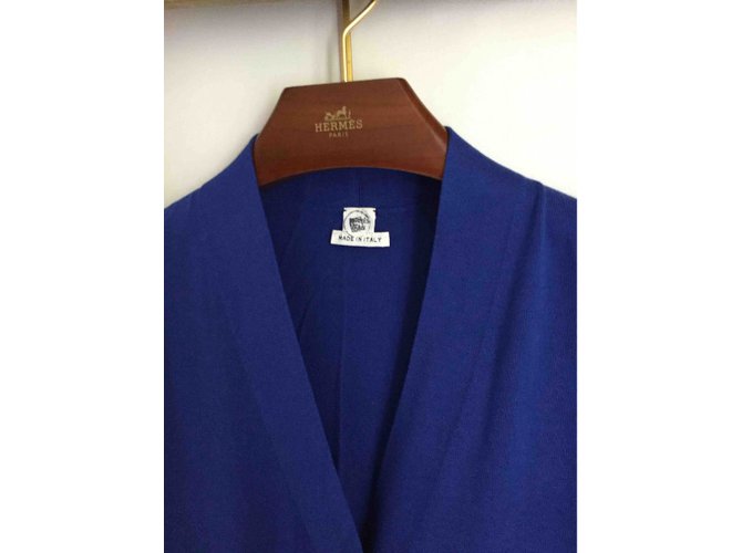Hermès Lange königsblaue Strickjacke Hermes - Ansicht 2