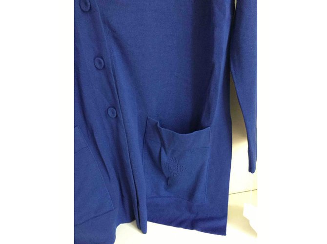 Hermès Lange königsblaue Strickjacke Hermes - Ansicht 4