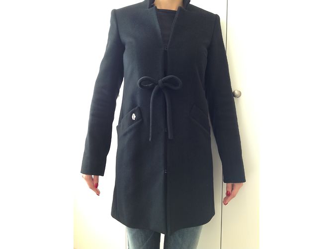 Abrigo Blumarine Negro de Madera - vista 3
