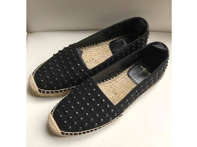 Espadrillas Saint Laurent in cotone nere taglia 38 Nero - vista 3