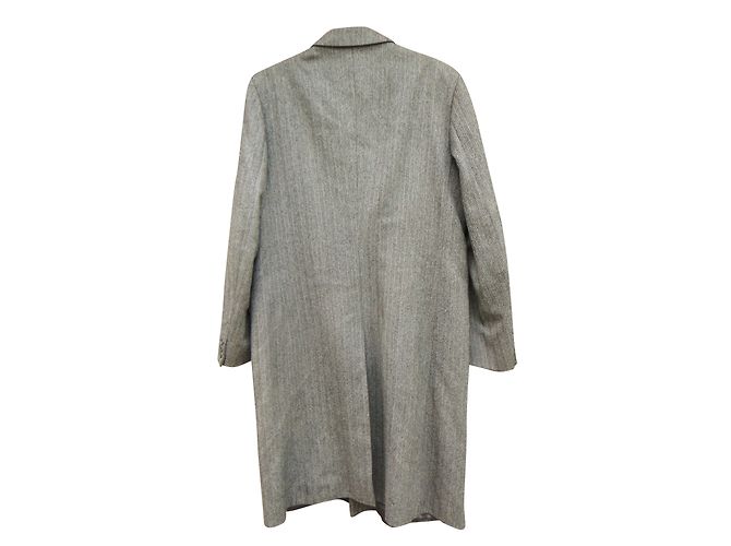 Burberry Grey Wool Coat Men M - view 2