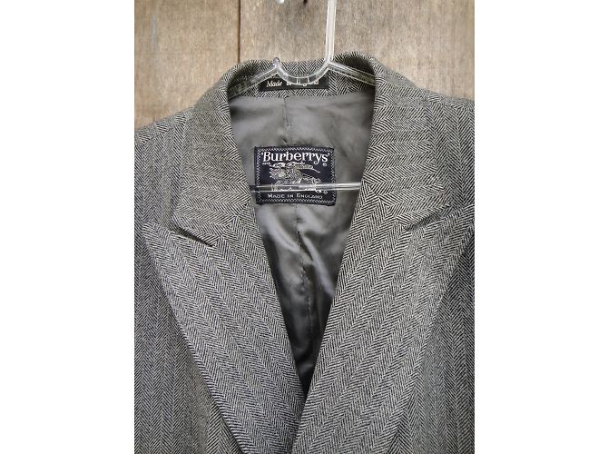 Burberry Grey Wool Coat Men M - view 3