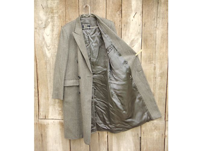 Burberry Grey Wool Coat Men M - view 6
