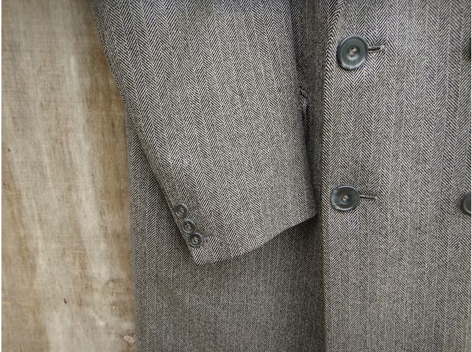 Burberry Grey Wool Coat Men M - view 8