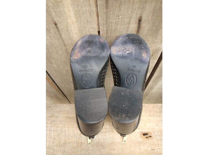 Stivaletti Ash in pelle nera con punta aperta Nero - vista 8